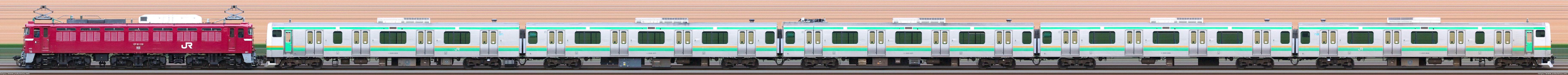 EF81-139[尾]＋国府津車両センターE231系S-02編成配給輸送