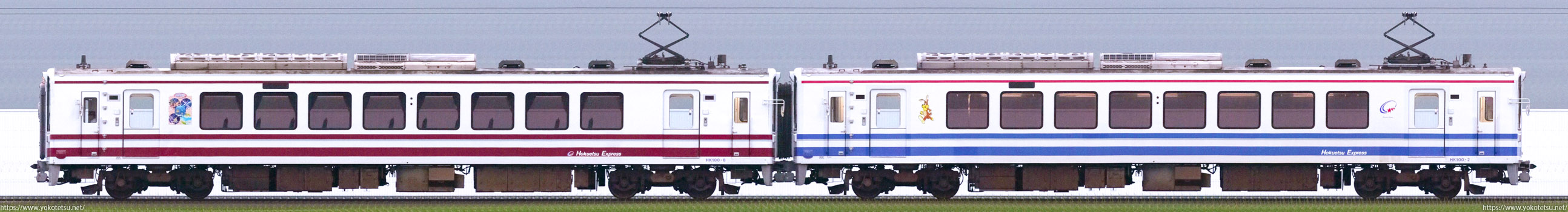 北越急行HK100形HK100‐8（ゆめぞらII）＋HK100-2　逆サイド