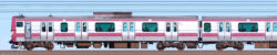 勝田車両センターE531系K423編成（赤電ラッピング）＋K483編成海側