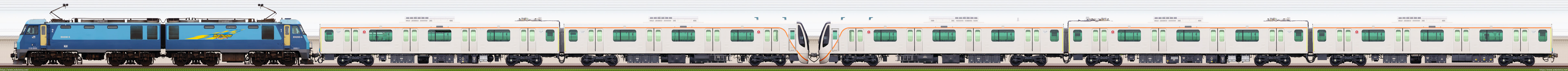 EH200-5[高]＋東急6020形6154F編成甲種輸送（海側）